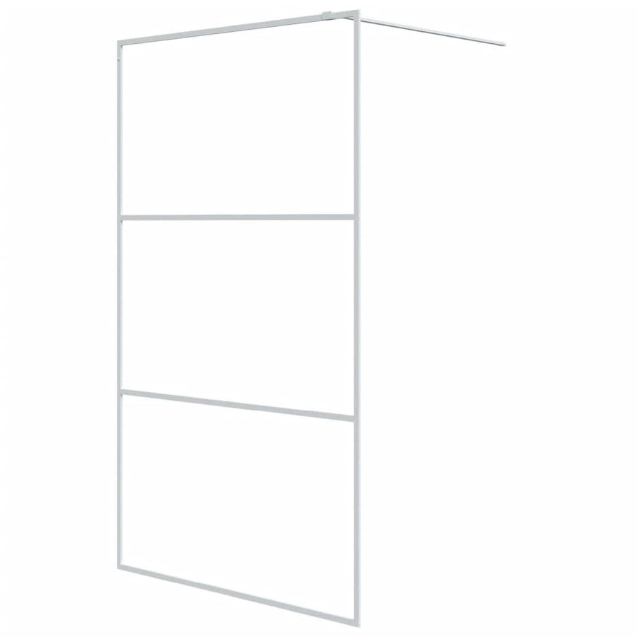 Inloopdouchewand 115x195 cm transparant ESG-glas wit 115 x 195 cm Wit