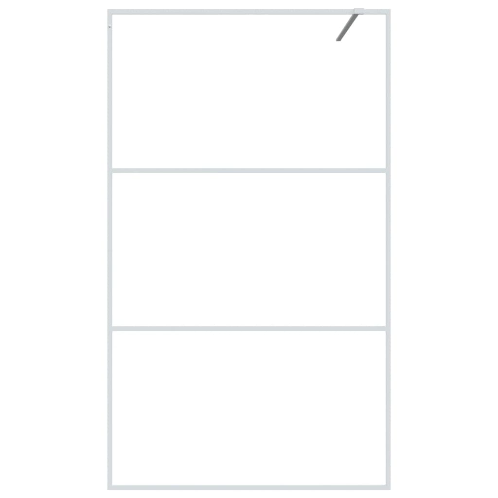 Inloopdouchewand 115x195 cm transparant ESG-glas wit 115 x 195 cm Wit