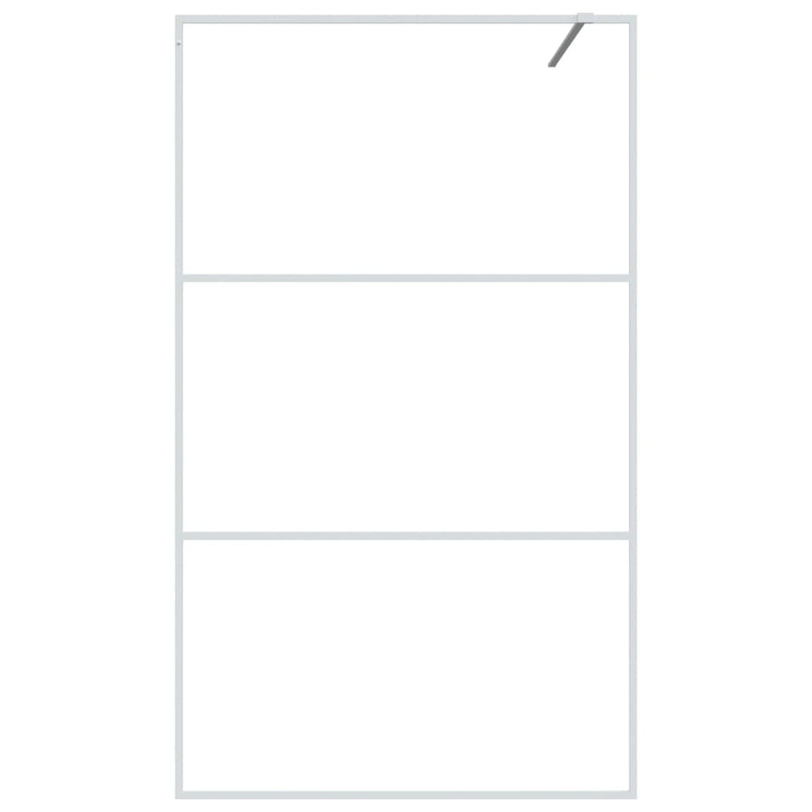 Inloopdouchewand 115x195 cm transparant ESG-glas wit 115 x 195 cm Wit