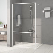 Walk-in shower screen 115x195 cm transparent ESG glass white