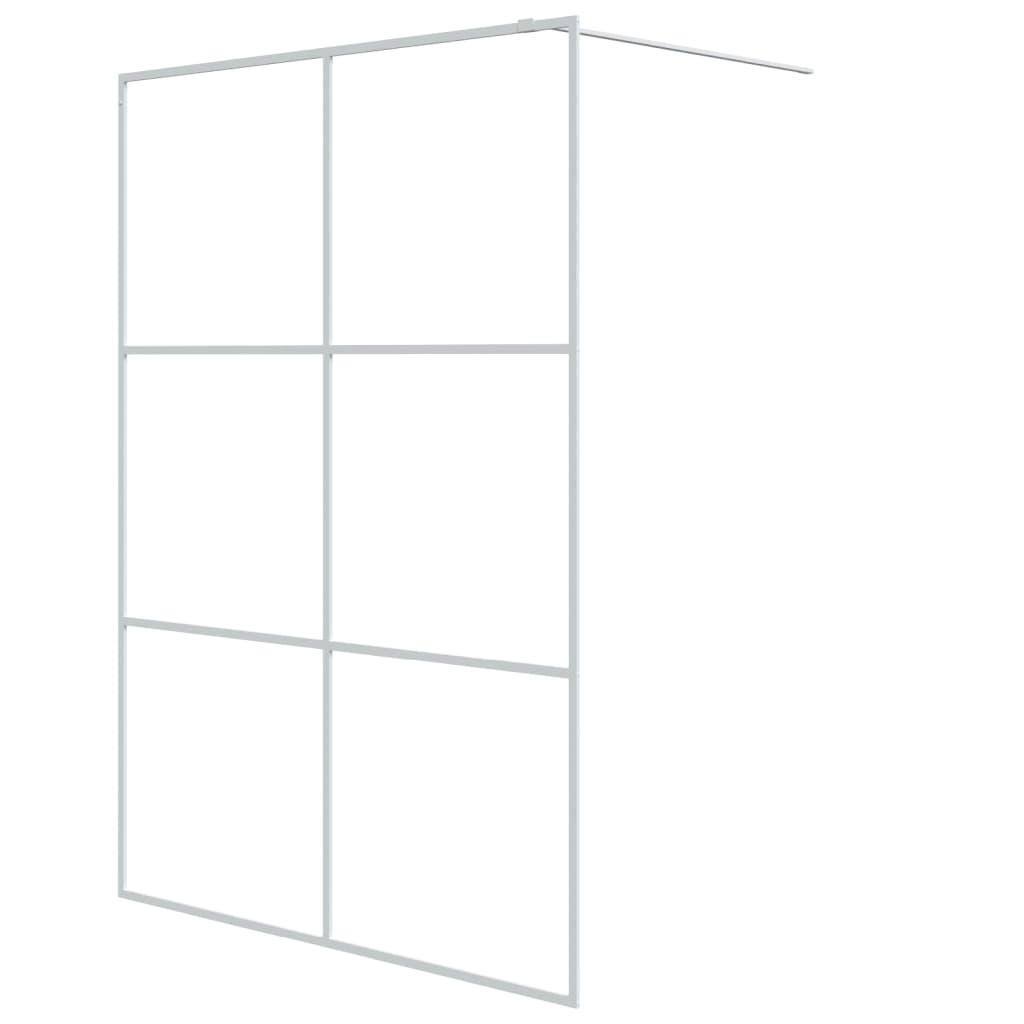 Inloopdouchewand 140x195 cm transparant ESG-glas wit 140 x 195 cm Wit Doorzichtig