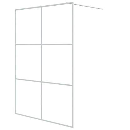 Inloopdouchewand 140x195 cm transparant ESG-glas wit 140 x 195 cm Wit Doorzichtig