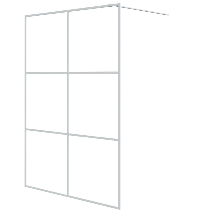 Inloopdouchewand 140x195 cm transparant ESG-glas wit 140 x 195 cm Wit Doorzichtig