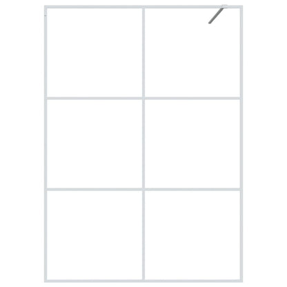 Inloopdouchewand 140x195 cm transparant ESG-glas wit 140 x 195 cm Wit Doorzichtig