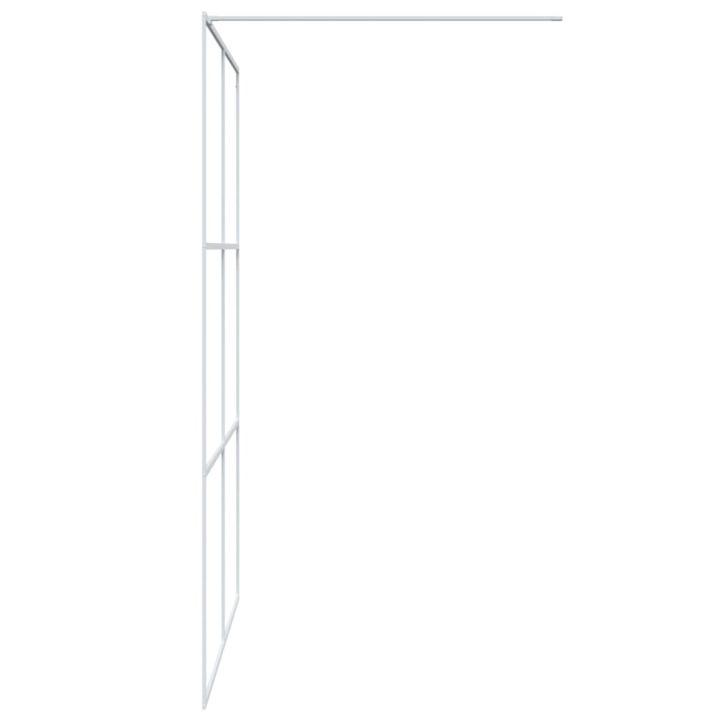 Inloopdouchewand 140x195 cm transparant ESG-glas wit 140 x 195 cm Wit Doorzichtig