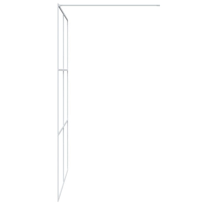Inloopdouchewand 140x195 cm transparant ESG-glas wit 140 x 195 cm Wit Doorzichtig