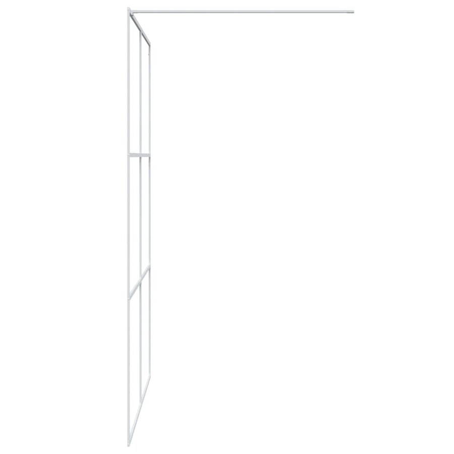 Inloopdouchewand 140x195 cm transparant ESG-glas wit 140 x 195 cm Wit Doorzichtig