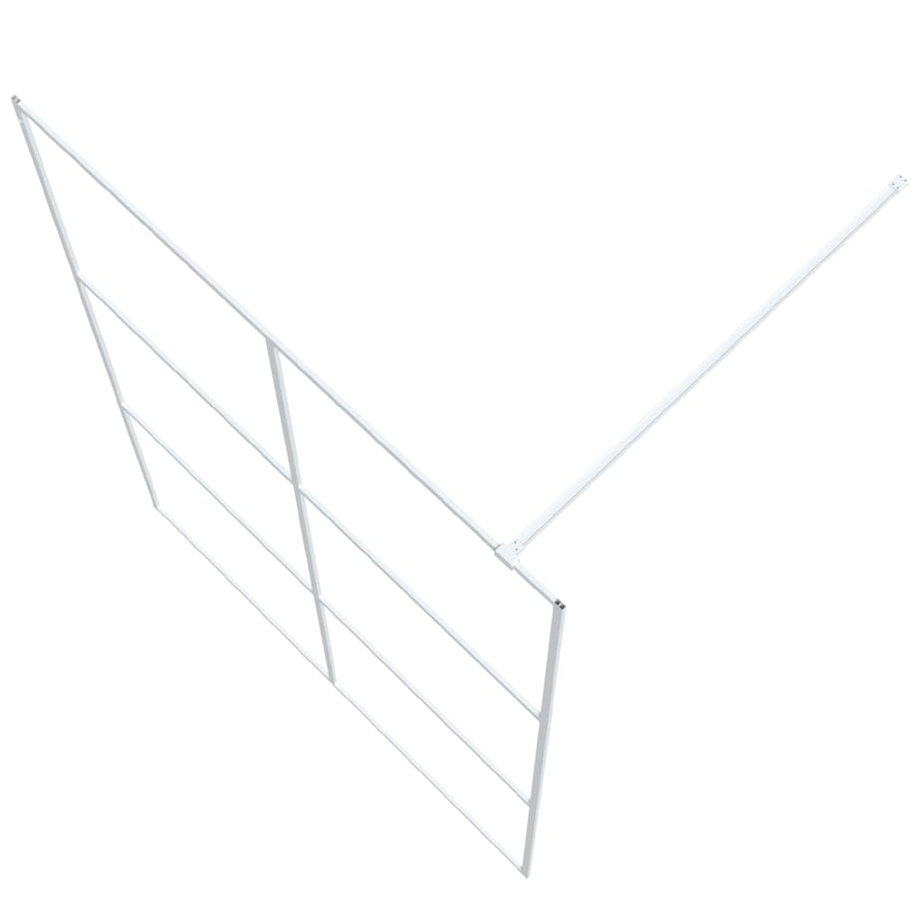 Inloopdouchewand 140x195 cm transparant ESG-glas wit 140 x 195 cm Wit Doorzichtig