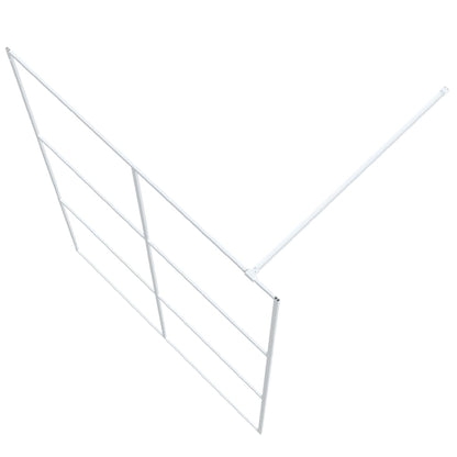 Inloopdouchewand 140x195 cm transparant ESG-glas wit 140 x 195 cm Wit Doorzichtig