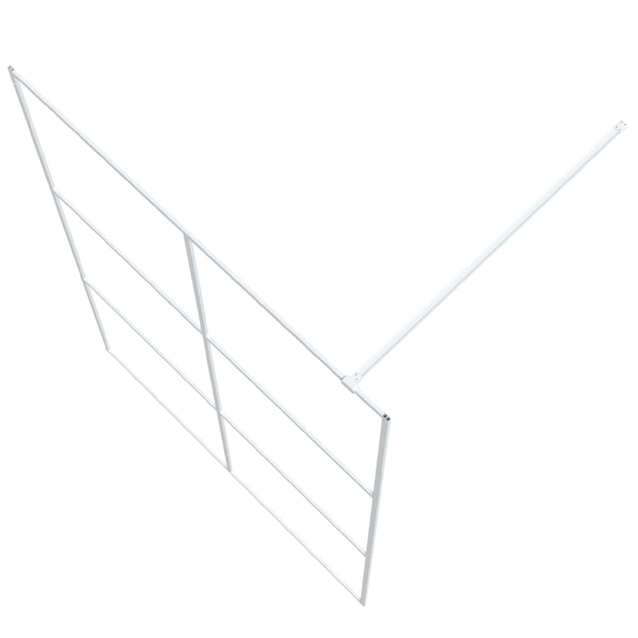 Inloopdouchewand 140x195 cm transparant ESG-glas wit 140 x 195 cm Wit Doorzichtig