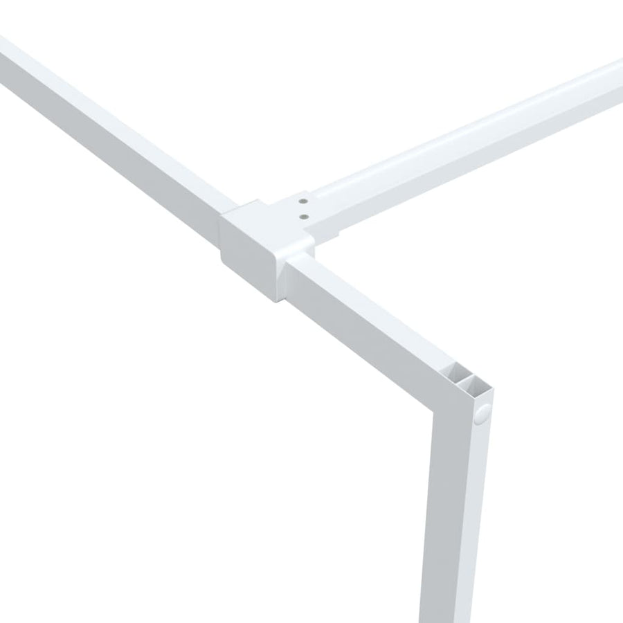Inloopdouchewand 140x195 cm transparant ESG-glas wit 140 x 195 cm Wit Doorzichtig