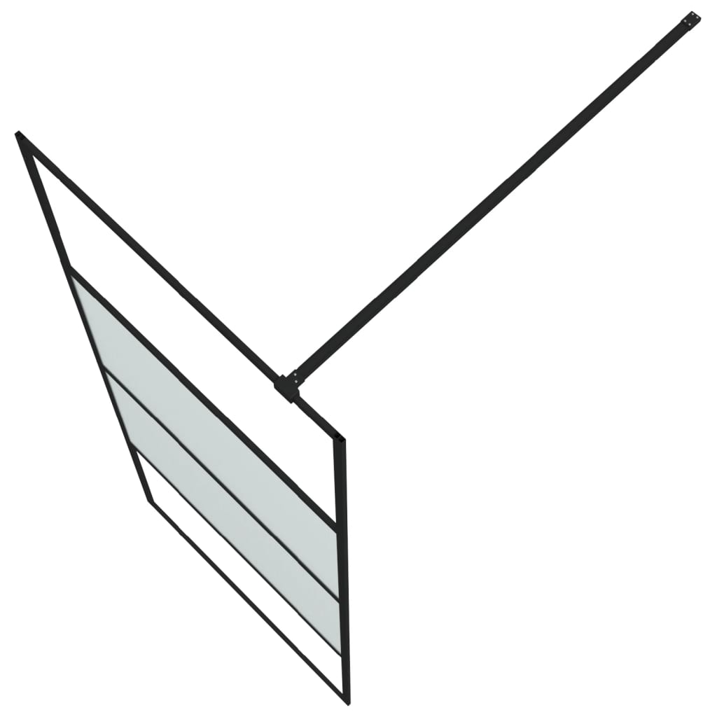 Inloopdouchewand 80x195 cm halfmat ESG-glas zwart 80 x 195 cm Zwart Halfmat
