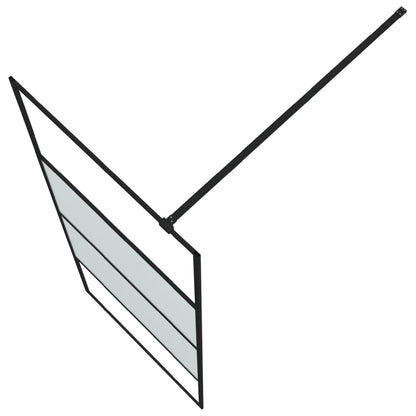 Inloopdouchewand 80x195 cm halfmat ESG-glas zwart 80 x 195 cm Zwart Halfmat