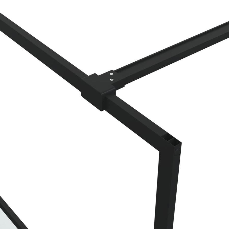 Inloopdouchewand 80x195 cm halfmat ESG-glas zwart 80 x 195 cm Zwart Halfmat