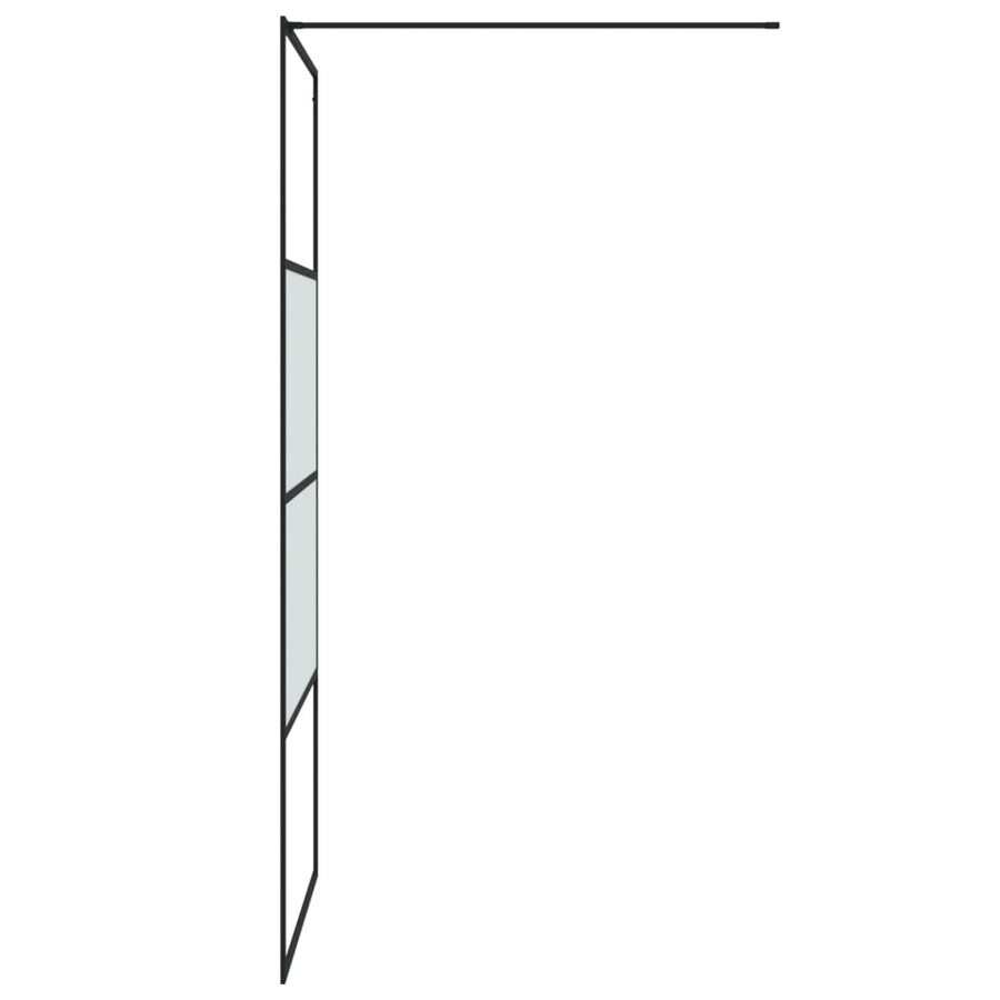 Inloopdouchewand 90x195 cm halfmat ESG-glas zwart 90 x 195 cm Zwart Halfmat