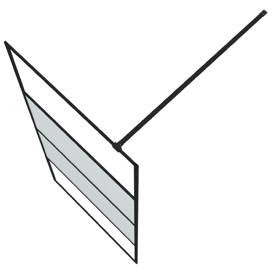 Inloopdouchewand 90x195 cm halfmat ESG-glas zwart 90 x 195 cm Zwart Halfmat
