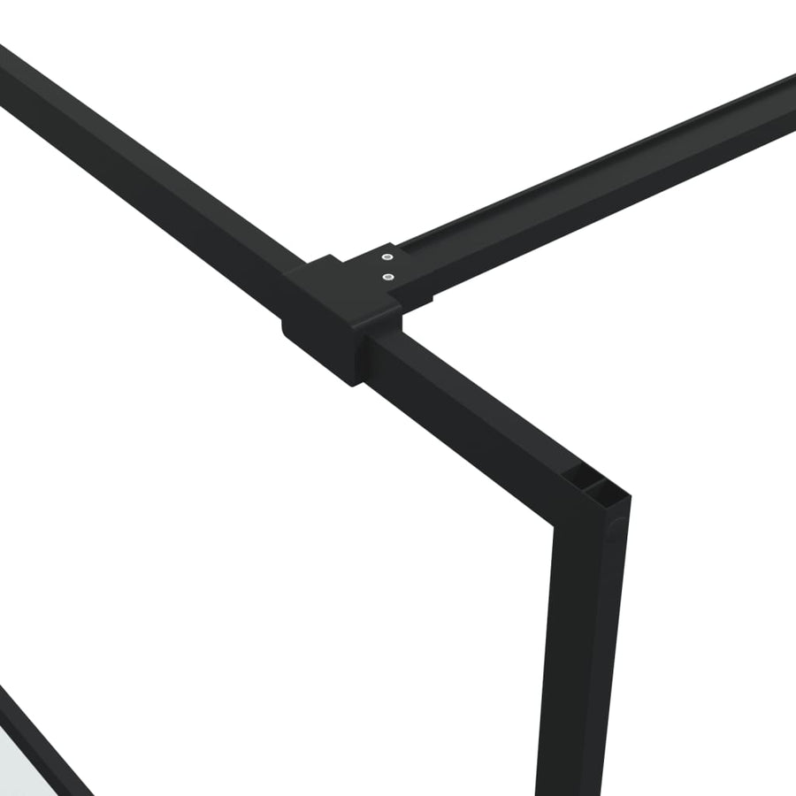 Inloopdouchewand 90x195 cm halfmat ESG-glas zwart 90 x 195 cm Zwart Halfmat