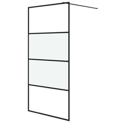 Inloopdouchewand 100x195 cm halfmat ESG-glas zwart 100 x 195 cm Zwart Halfmat
