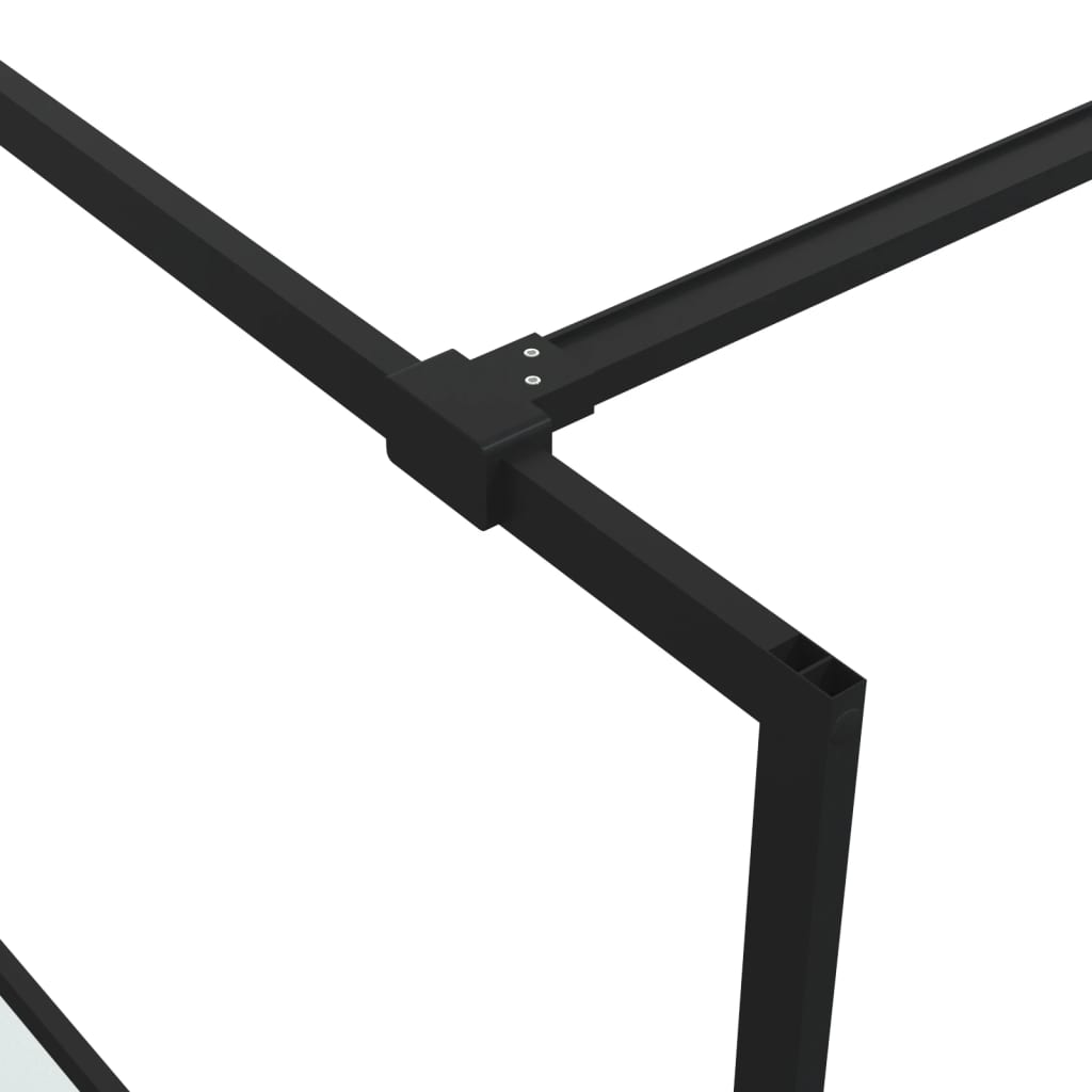 Inloopdouchewand 100x195 cm halfmat ESG-glas zwart 100 x 195 cm Zwart Halfmat