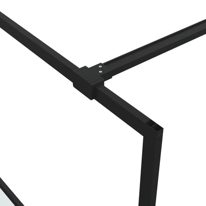 Inloopdouchewand 100x195 cm halfmat ESG-glas zwart 100 x 195 cm Zwart Halfmat