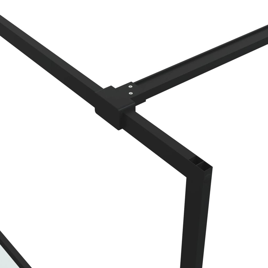 Inloopdouchewand 100x195 cm halfmat ESG-glas zwart 100 x 195 cm Zwart Halfmat