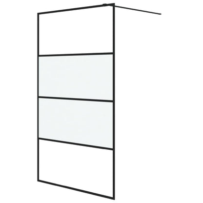 Inloopdouchewand 115x195 cm halfmat ESG-glas zwart 115 x 195 cm Zwart Halfmat