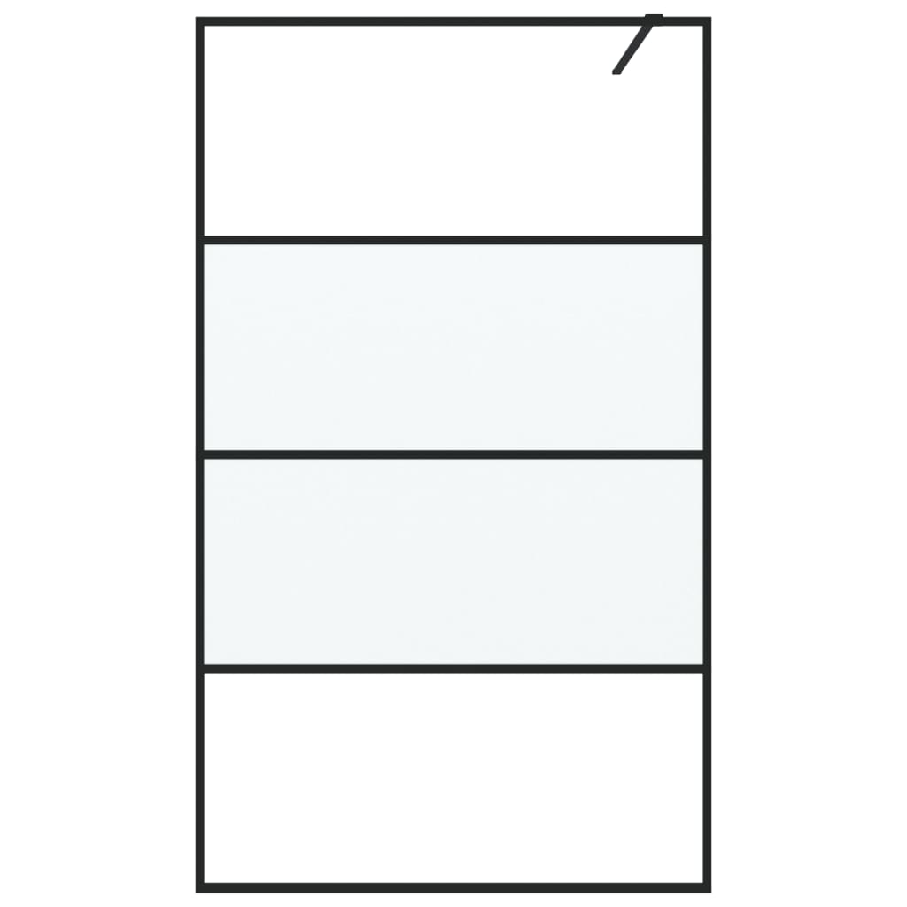 Inloopdouchewand 115x195 cm halfmat ESG-glas zwart 115 x 195 cm Zwart Halfmat