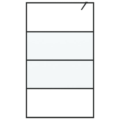 Inloopdouchewand 115x195 cm halfmat ESG-glas zwart 115 x 195 cm Zwart Halfmat