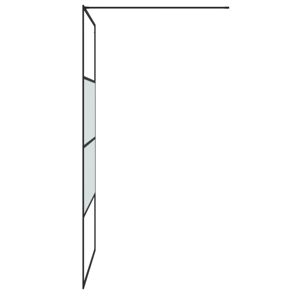 Inloopdouchewand 115x195 cm halfmat ESG-glas zwart 115 x 195 cm Zwart Halfmat