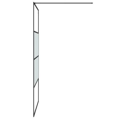Inloopdouchewand 115x195 cm halfmat ESG-glas zwart 115 x 195 cm Zwart Halfmat
