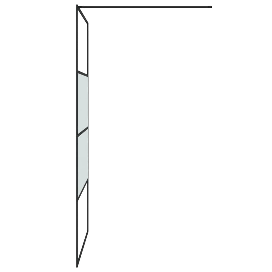 Inloopdouchewand 115x195 cm halfmat ESG-glas zwart 115 x 195 cm Zwart Halfmat