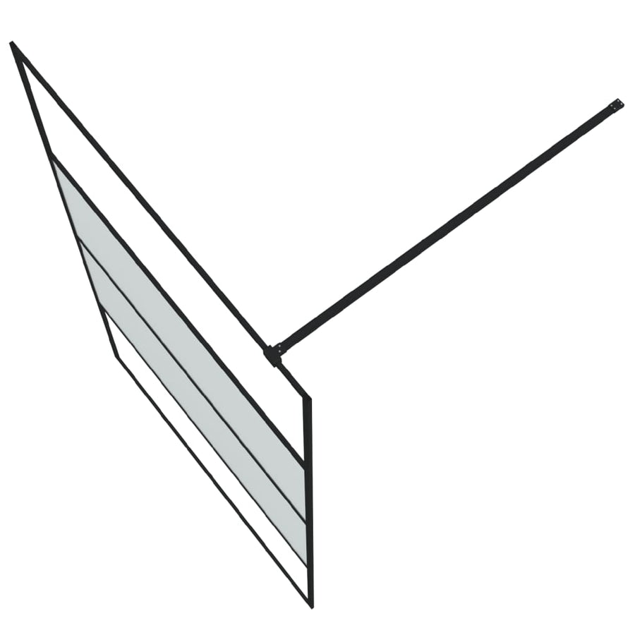 Inloopdouchewand 115x195 cm halfmat ESG-glas zwart 115 x 195 cm Zwart Halfmat