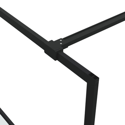 Inloopdouchewand 115x195 cm halfmat ESG-glas zwart 115 x 195 cm Zwart Halfmat
