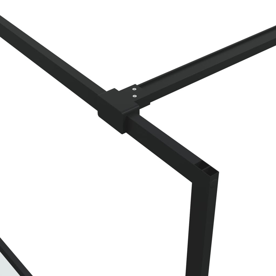 Inloopdouchewand 115x195 cm halfmat ESG-glas zwart 115 x 195 cm Zwart Halfmat
