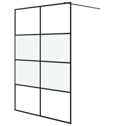 Inloopdouchewand 140x195 cm halfmat ESG-glas zwart 140 x 195 cm Zwart Halfmat