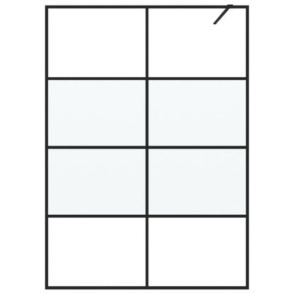 Inloopdouchewand 140x195 cm halfmat ESG-glas zwart 140 x 195 cm Zwart Halfmat