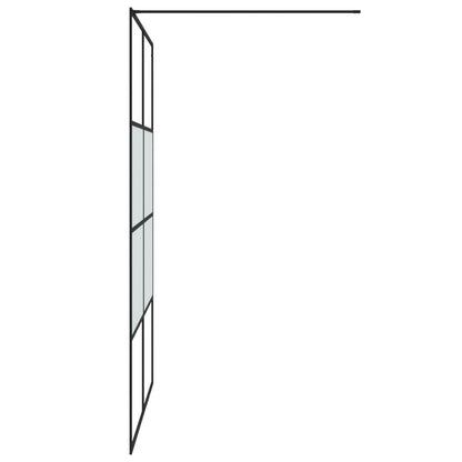 Inloopdouchewand 140x195 cm halfmat ESG-glas zwart 140 x 195 cm Zwart Halfmat