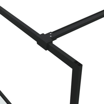 Inloopdouchewand 140x195 cm halfmat ESG-glas zwart 140 x 195 cm Zwart Halfmat