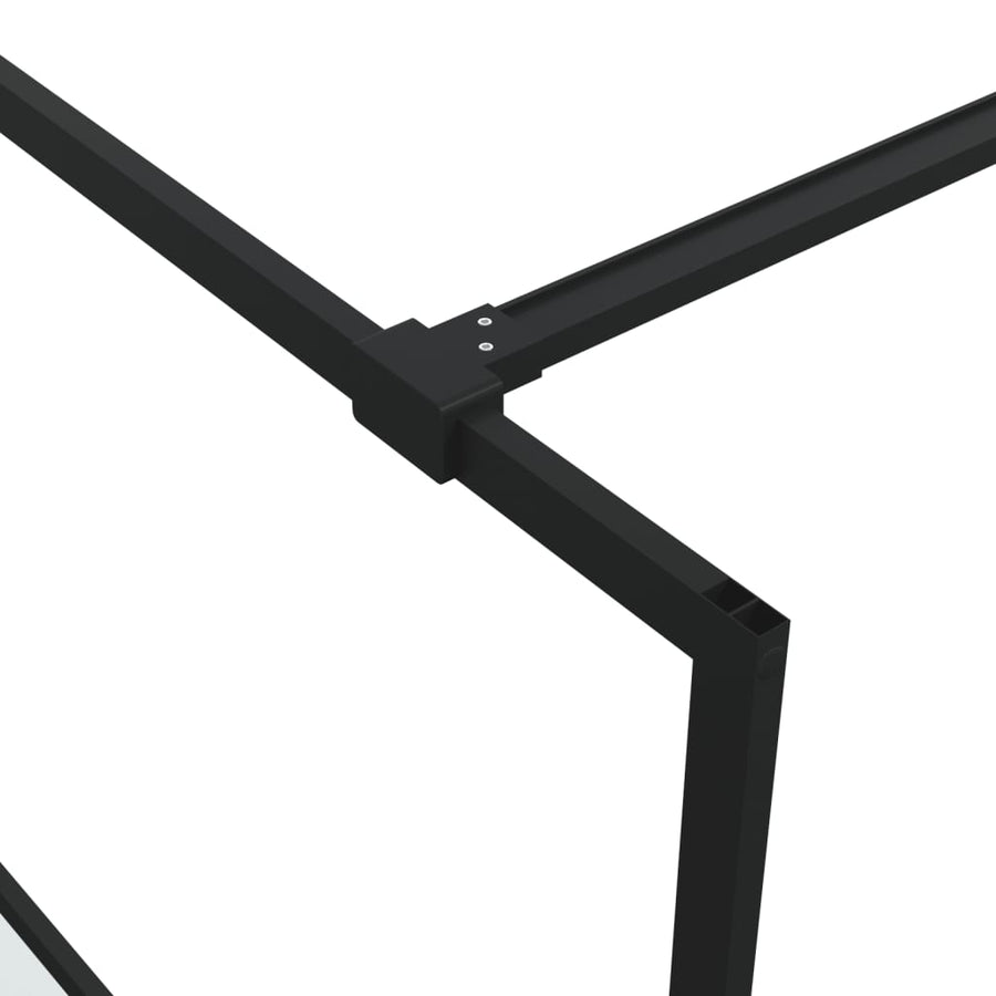 Inloopdouchewand 140x195 cm halfmat ESG-glas zwart 140 x 195 cm Zwart Halfmat