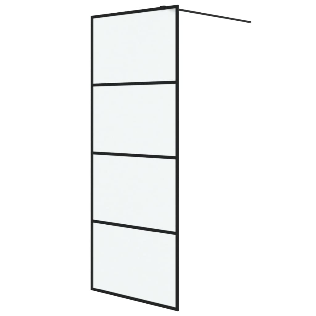 Inloopdouchewand Esg-Glas 80 x 195 cm Zwart Mat