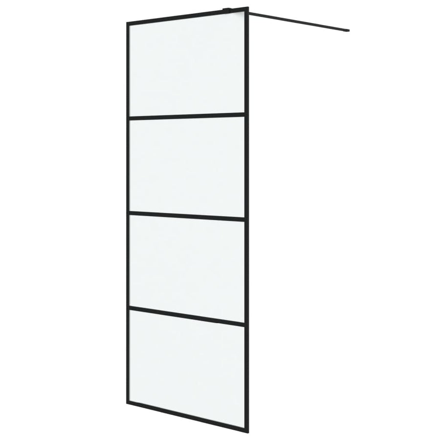 Inloopdouchewand Esg-Glas 80 x 195 cm Zwart Mat