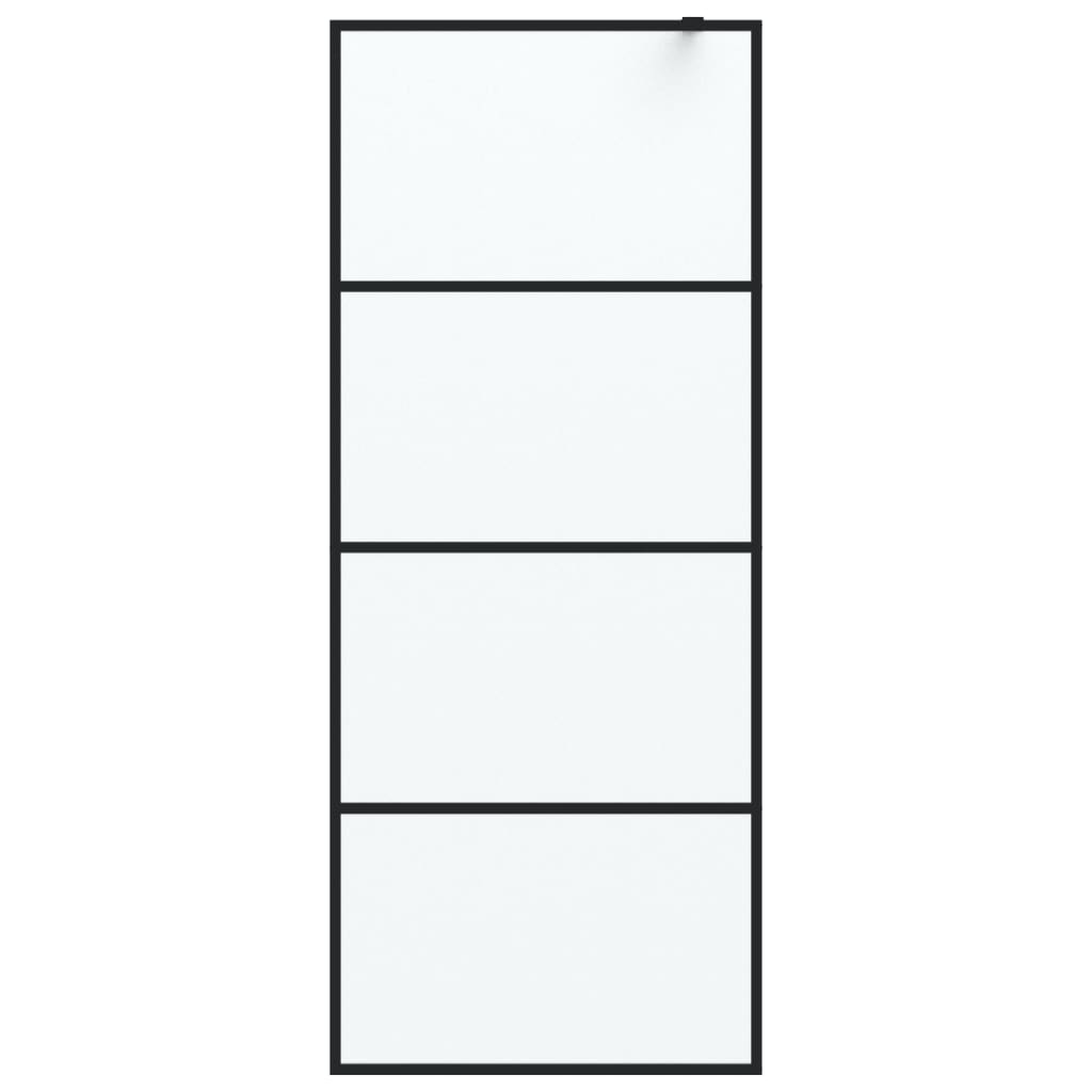 Inloopdouchewand Esg-Glas 80 x 195 cm Zwart Mat
