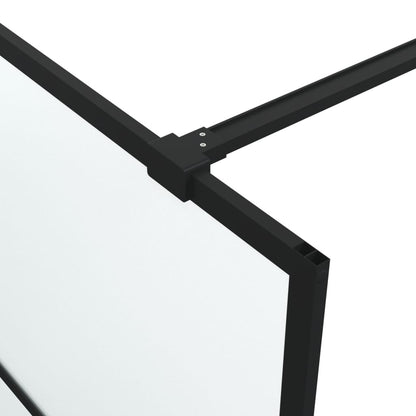Inloopdouchewand Esg-Glas 80 x 195 cm Zwart Mat