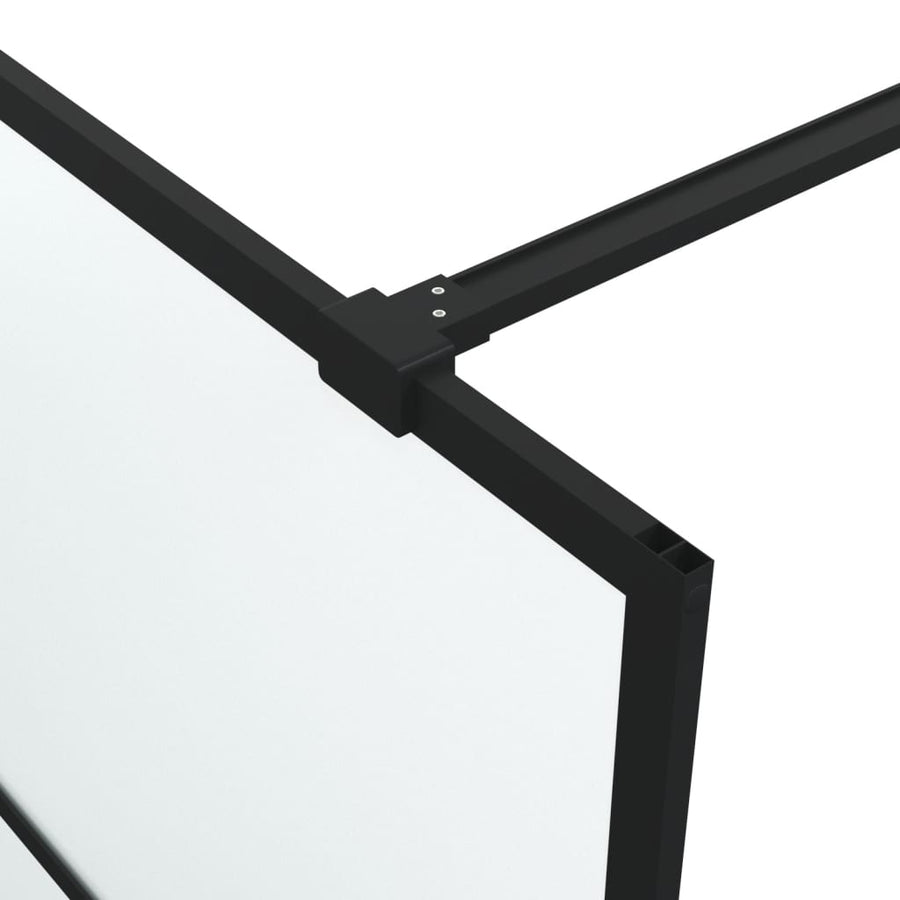 Inloopdouchewand Esg-Glas 80 x 195 cm Zwart Mat