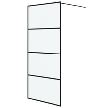 Inloopdouchewand 90x195 cm mat ESG-glas zwart 90 x 195 cm Zwart Mat