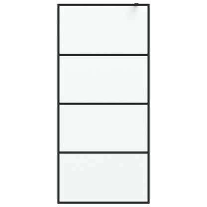 Inloopdouchewand 90x195 cm mat ESG-glas zwart 90 x 195 cm Zwart Mat