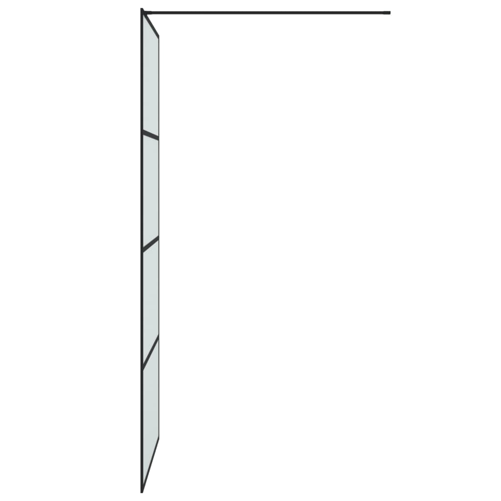 Inloopdouchewand 90x195 cm mat ESG-glas zwart 90 x 195 cm Zwart Mat