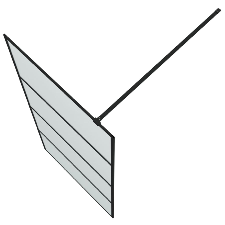 Inloopdouchewand 90x195 cm mat ESG-glas zwart 90 x 195 cm Zwart Mat