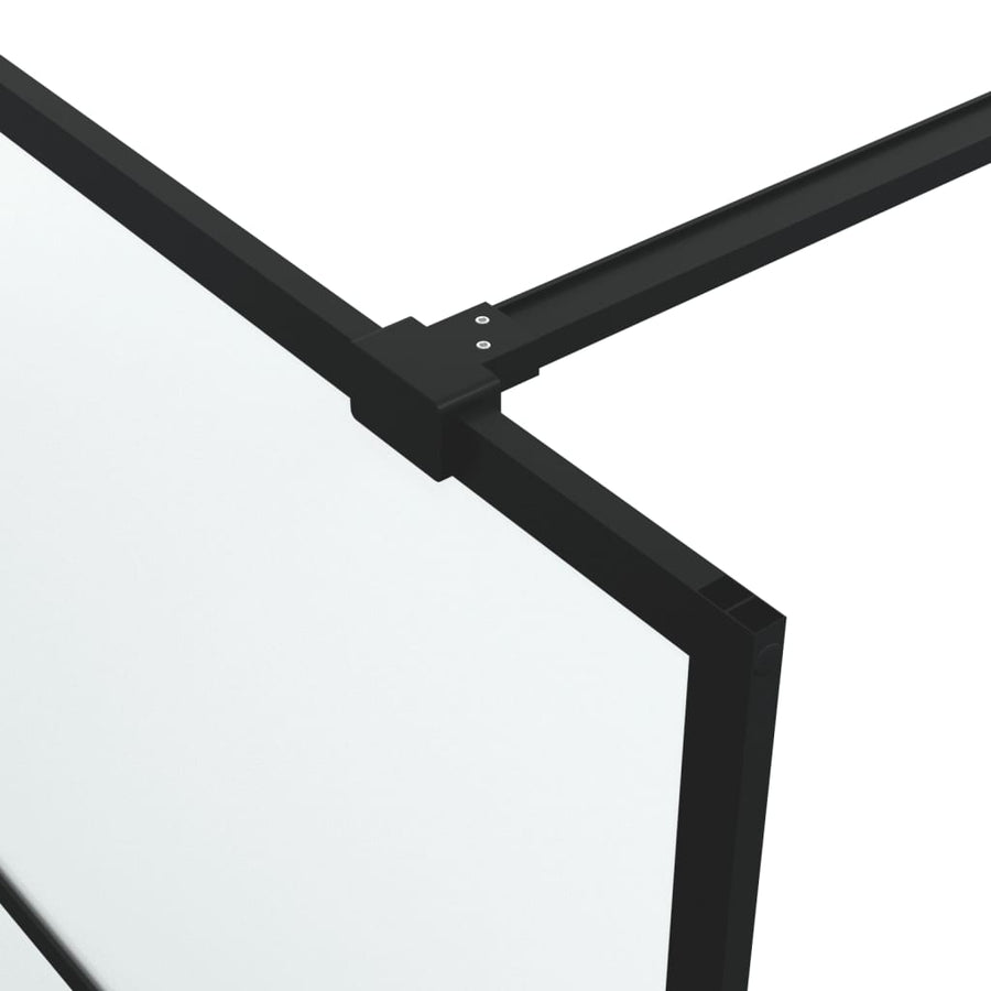 Inloopdouchewand 90x195 cm mat ESG-glas zwart 90 x 195 cm Zwart Mat