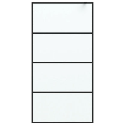 Inloopdouchewand 100x195 cm mat ESG-glas zwart 100 x 195 cm Zwart Mat